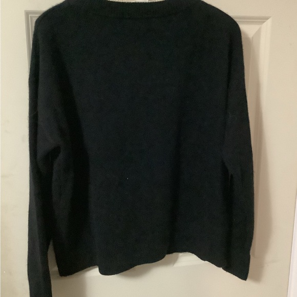RAILS Women’s Wool Cashmere Sweater. Medium Boxy Lace Up. Black - Picture 3 of 3